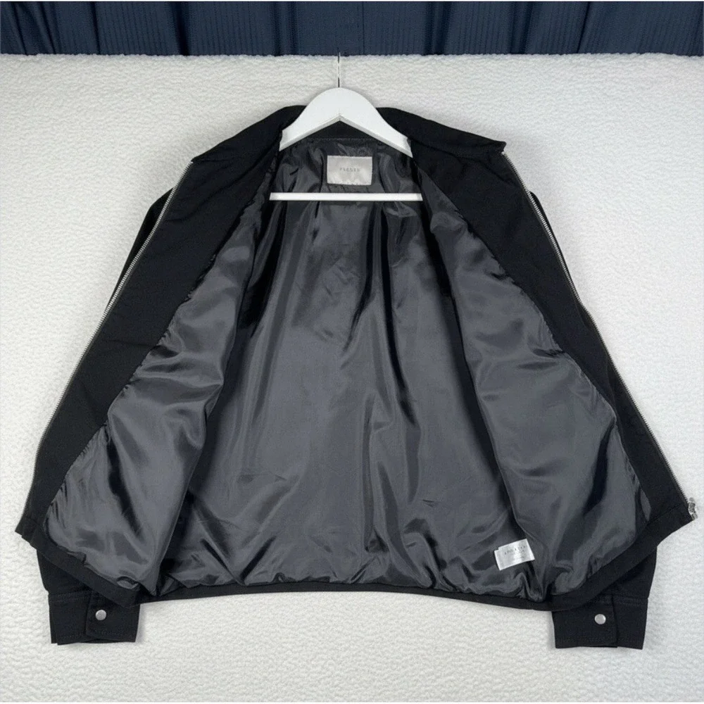 PACSUN Work Jacket Full Zip Black Cotton Patches - Men's Small